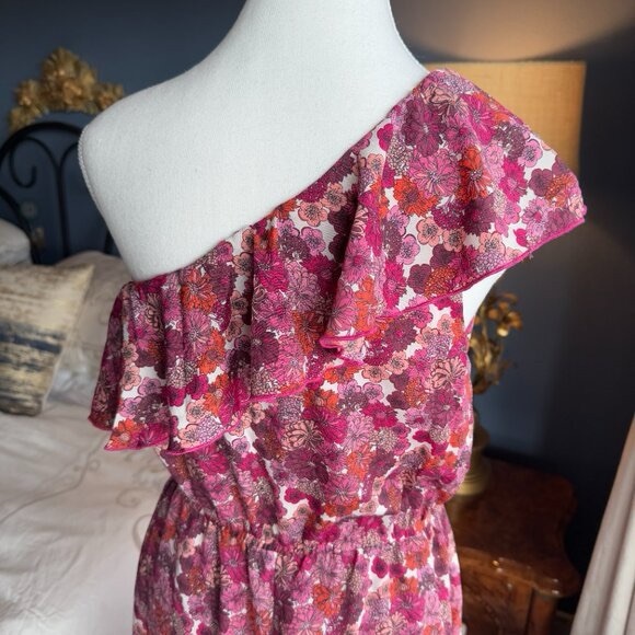 Liberty of London for Target Floral Pink and Purple One Shoulder Dress - Picture 6 of 12